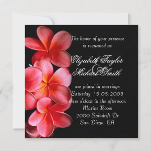 Luxury Pink Elegant Plumeria Wedding Invite