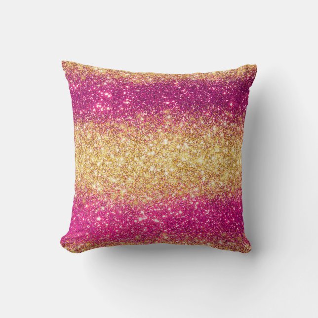 Luxury Pink Gold Glitter Cushion (Front)