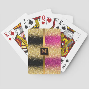 Luxury Pink Gold Glitter Playing Cards