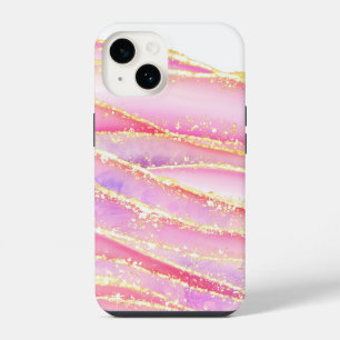 Luxury Pink Gold Marble Pattern iPhone 14 Case
