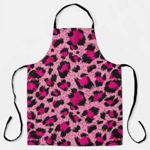 Luxury pink leopard, vintage pattern. apron