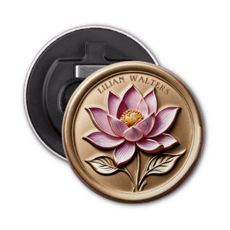 Luxury Pink Lotus Gold Bottle Cap Opener