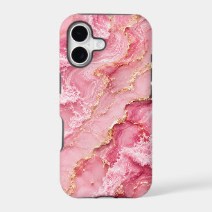 Luxury Pink Ocean Marble with Gold Veins
