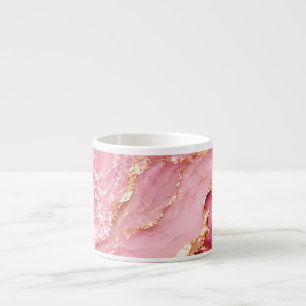 Luxury Pink Ocean Marble with Gold Veins Espresso Cup