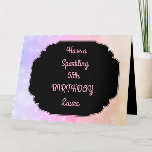 Luxury Pink Personalised 55th Birthday Card