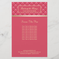 Luxury Pink Quilted Modern Gold Beauty Salon Spa