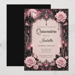 Luxury Pink Quinceañera Invitation