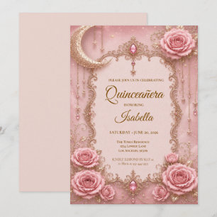 Luxury Pink Quinceañera Invitation