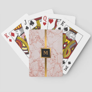 Luxury Pink Rose Blush Glitter Marble Customise Playing Cards
