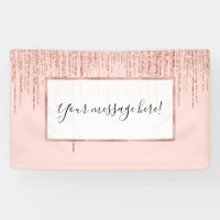 Luxury Pink Rose Gold Sparkly Glitter Fringe