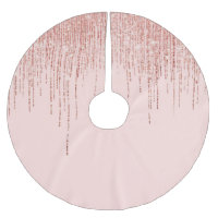 Luxury Pink Rose Gold Sparkly Glitter Fringe