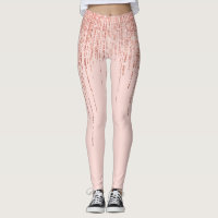 Luxury Pink Rose Gold Sparkly Glitter Fringe