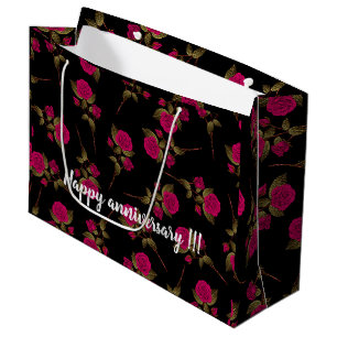 Luxury Pink Rose Popular Floral Large Gift Bag