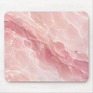 Luxury Pink Rose Quartz Marble Abstract Pattern Mouse Pad