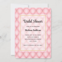 Luxury Pink Tufted Diamond Pattern Bridal Shower