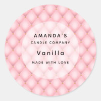Luxury Pink Tufted Diamond Pattern Candle Business