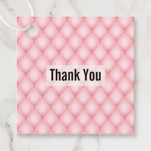 Luxury Pink Tufted Diamond Pattern Favour Tags