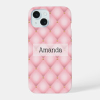 Luxury Pink Tufted Diamond Pattern