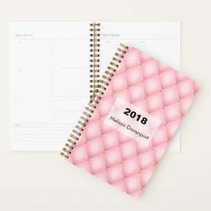 Luxury Pink Tufted Diamond Pattern Planner