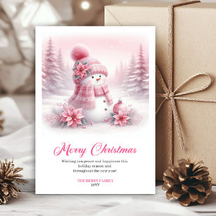 Luxury Pinkmas Editable Festive Scene Christmas  Holiday Card