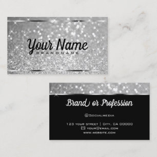 Luxury Platinum Glitter Luminous Stars Elegant  Business Card
