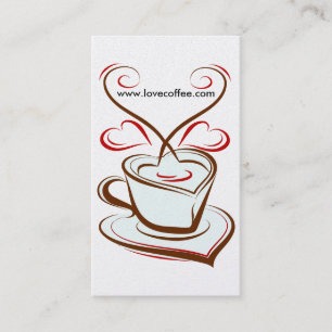 Luxury Platinum Love Coffee Cafe Business Card