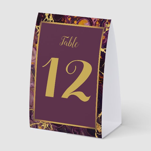 Luxury Plum And Gold Marble  (Front)