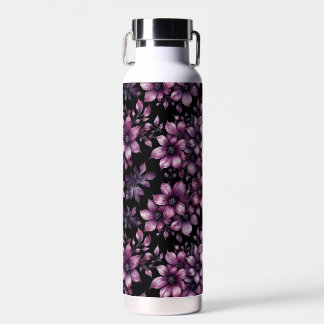 Luxury Plum Floral Stainless Steel Water Bottle