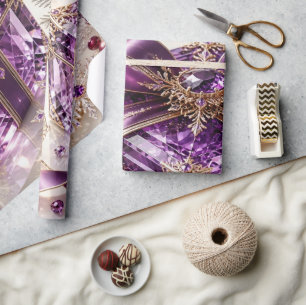 Luxury Plum Purple Christmas Gift Wrapping Paper
