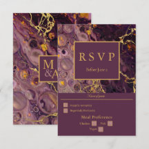 Luxury Plum Purple Marble With Gold