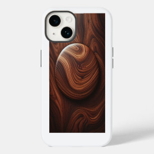 Luxury Polished Walnut Wood Grain Abstract Circula iPhone 14 Case