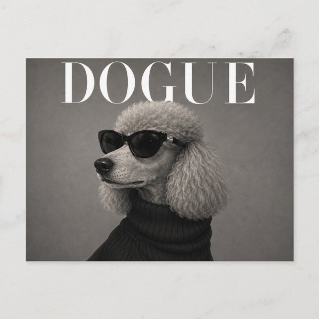 Luxury Poodle Dog Portrait Postcard (Front)