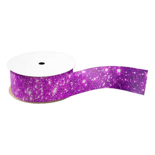 Luxury Popular Gift Purple Gold Glitter Grosgrain Ribbon (Spool)
