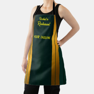 Luxury Popular Green Gold Linen Texture Collection Apron