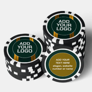 Luxury Popular Green Gold Linen Texture Collection Poker Chips