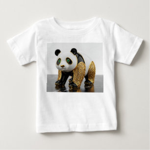 Luxury Porcelain Panda with Gold Filigree Baby T-Shirt