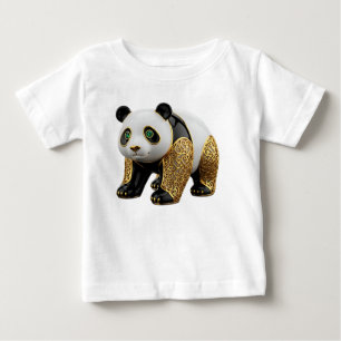Luxury Porcelain Panda with Gold Filigree Baby T-Shirt