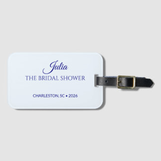Luxury Porcelain White Cursive Bride Luggage Tag