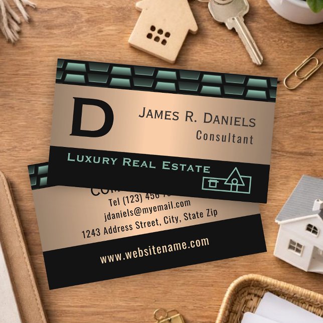 Luxury Professional Consultant Green Metallic Business Card (Creator Uploaded)