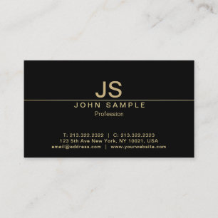 Luxury Professional Creative Black Gold Monogram Business Card