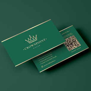 Luxury Professional Crown Dark Green Royal Business Card