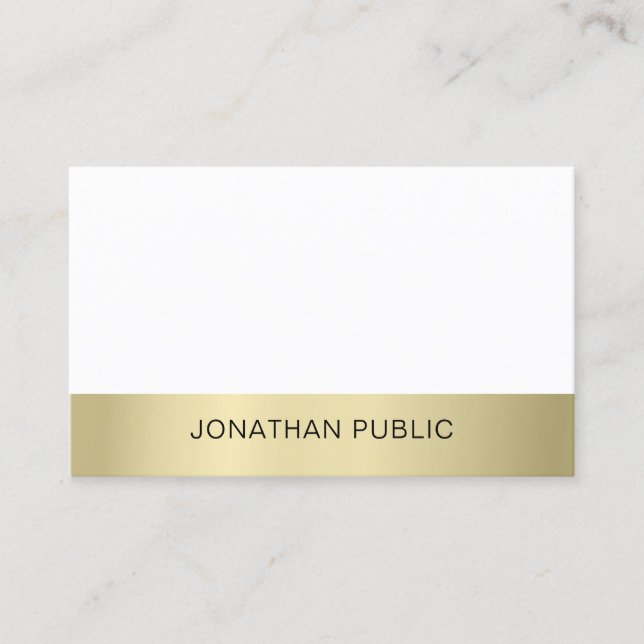 Luxury Professional Elegant Simple Plain Gold Look Business Card (Front)