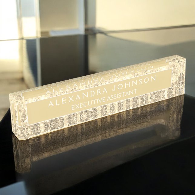 Luxury Professional Gold Glitter Modern Nameplate (Creator Uploaded)