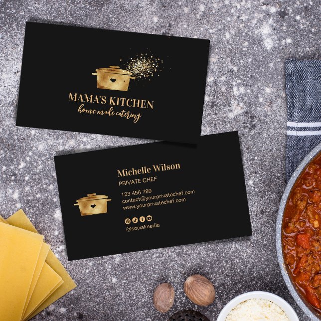 Luxury Professional Personal Chef Catering Cook Business Card (Creator Uploaded)