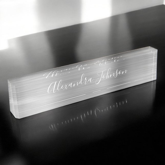 Luxury Professional Silver Foil Modern Nameplate (Creator Uploaded)