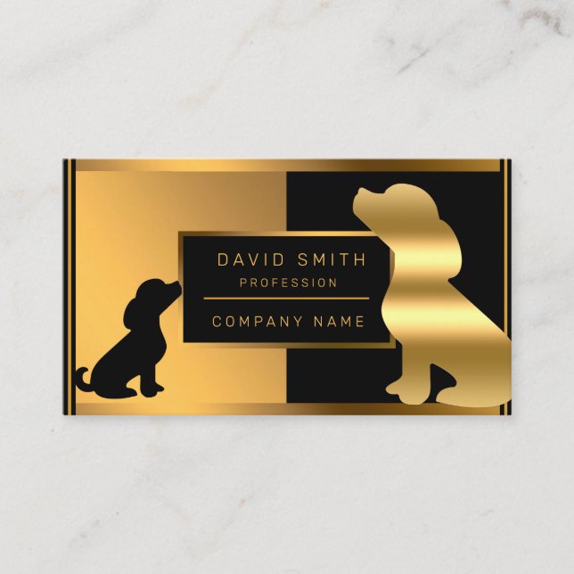 Luxury Professional Veterinarian Dog Add Your Text Business Card (Front)