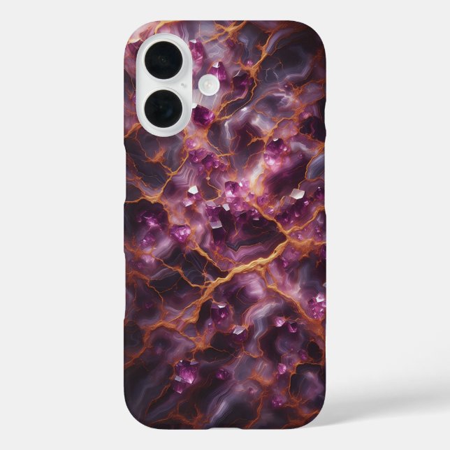 Luxury Purple Amethyst Crystal Phone Case - Royal  (Back)