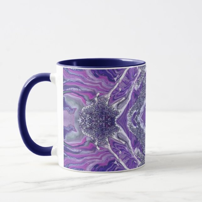 Luxury Purple Amethyst Geode Agate Faux Glitter Co Mug (Left)