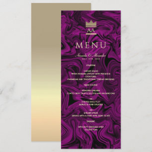 Luxury Purple and Black Wedding  Menu