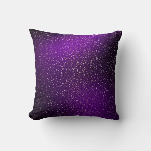 Luxury Purple and Gold Glitter Cushion (Front)